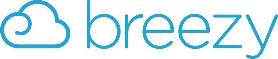 breezy logo with cloud icon in blue, minimalist design representing lightness and ease of use in services